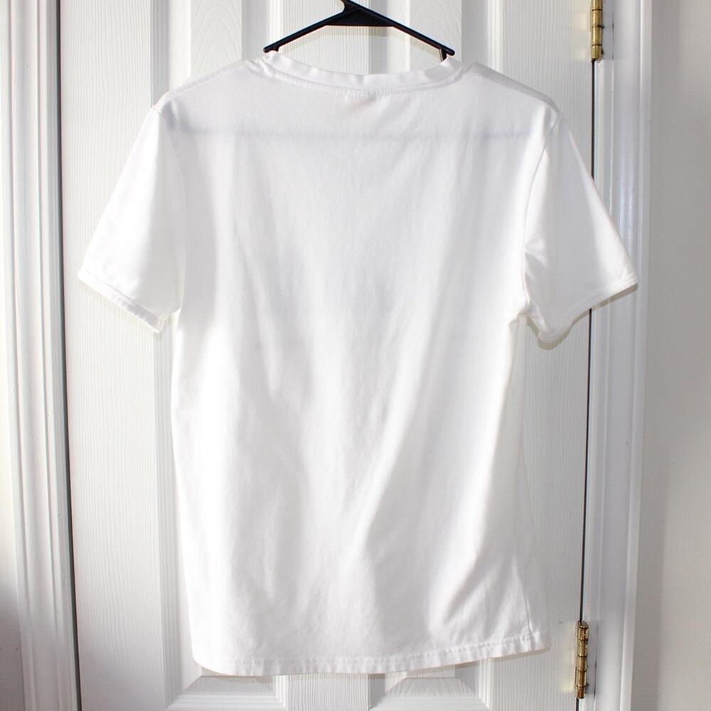 White Rapa Nui Easter Island V Neck Graphic Tee - Picture 4 of 6